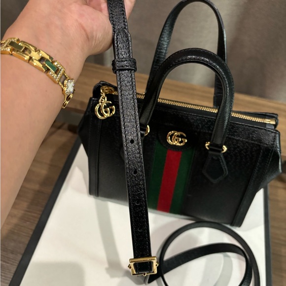 Gucci Ophedia Black Leather Handbag - Picture 7 of 17